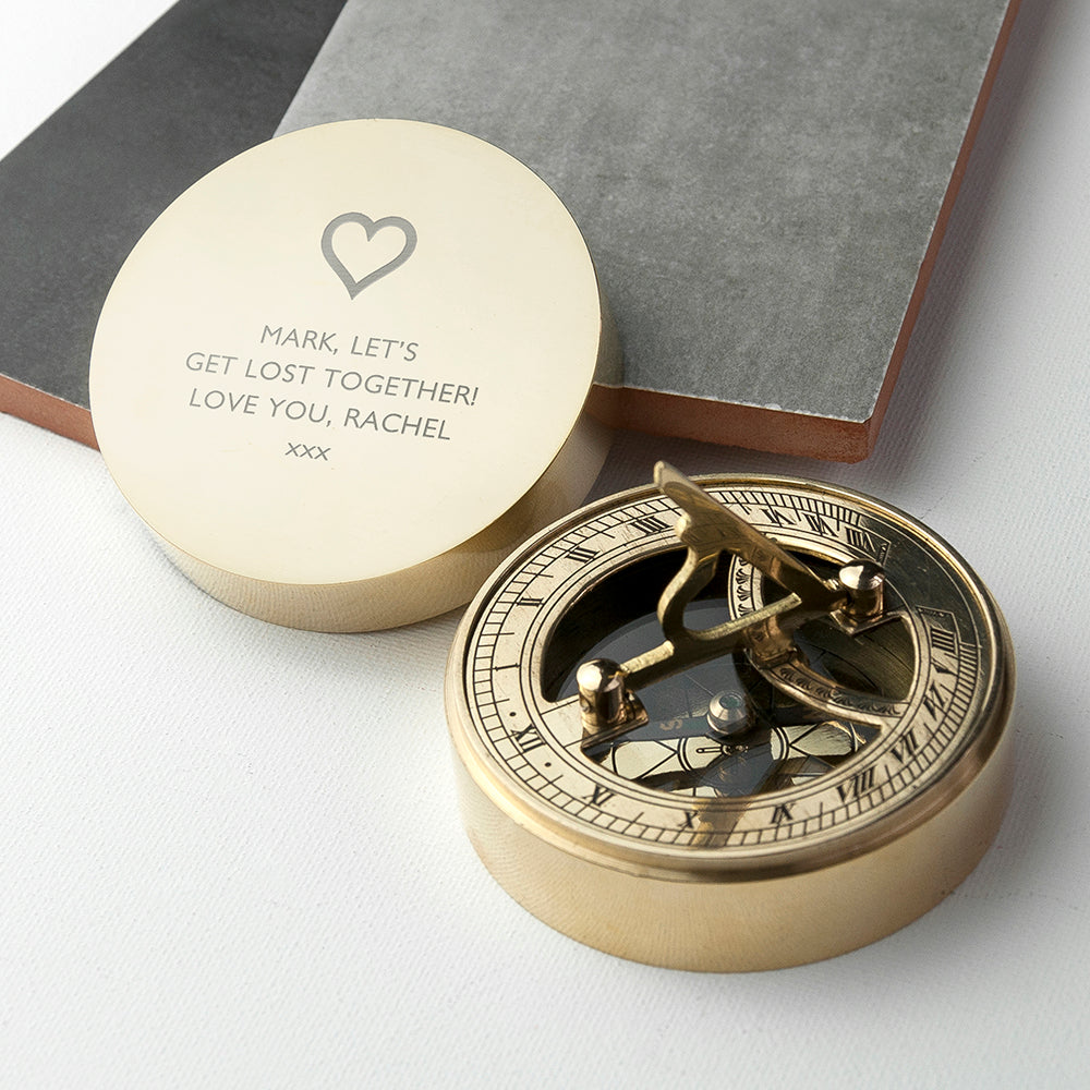 Personalised Brass Sundial with Protective Pouch - Holiday Accent Ltd