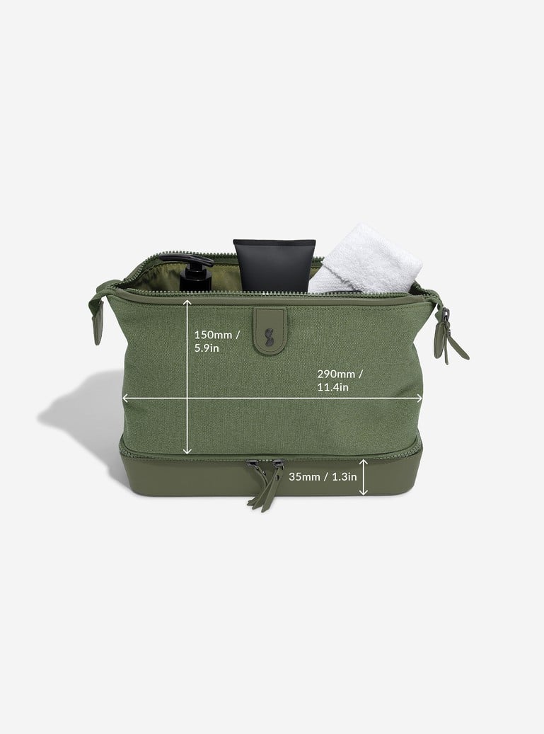 Large Faux Leather and Canvas Washbag - Holiday Accent Ltd