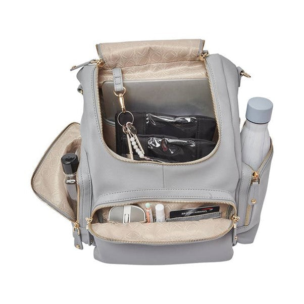 Amber Eco Apple Leather Backpack - Grey - Holiday Accent Ltd