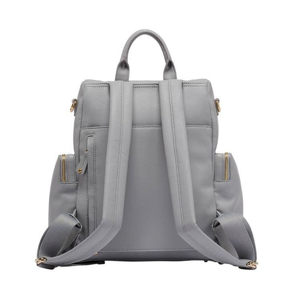 Amber Eco Apple Leather Backpack - Grey - Holiday Accent Ltd