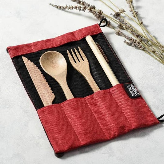 Handmade Re-usable Bamboo Cutlery Set - Holiday Accent Ltd