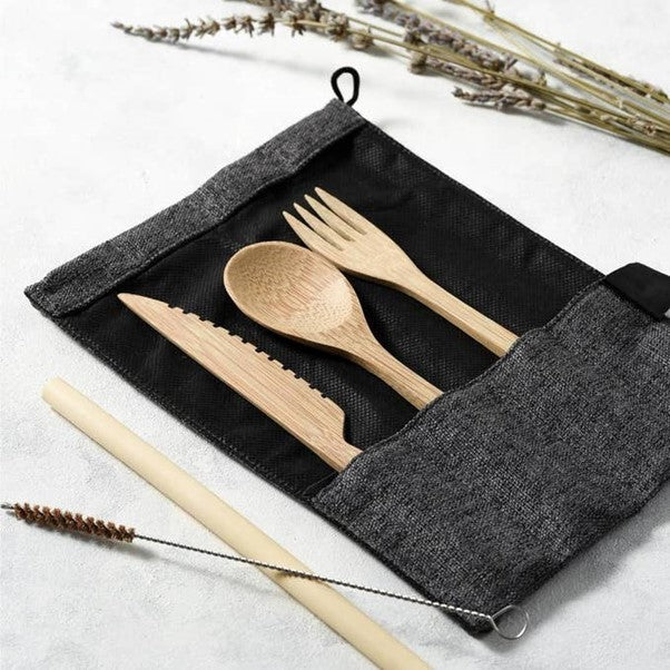 Handmade Re-usable Bamboo Cutlery Set - Holiday Accent Ltd