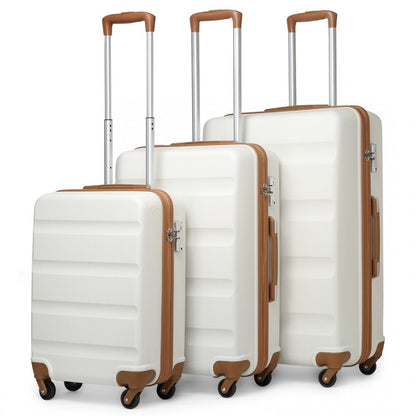 Kono 19-24-28 Inch Set Horizontal Design ABS Hard Shell Suitcase with TSA Lock - Holiday Accent Ltd