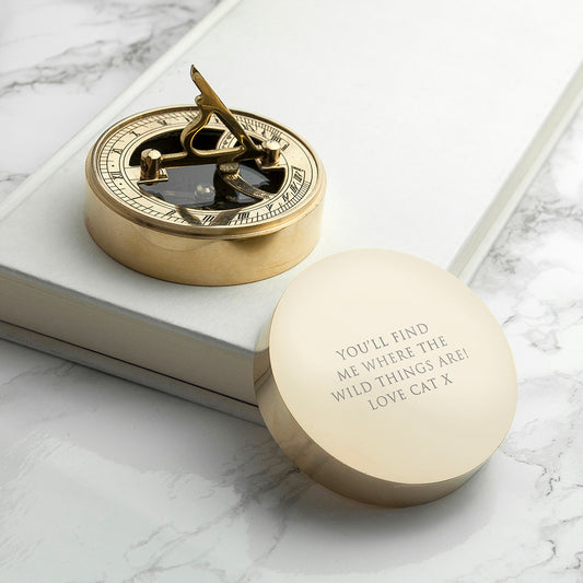 Personalised Brass Sundial and Compass - Holiday Accent Ltd