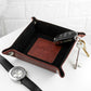 Personalised Faux Leather Valet Tray - Brown - Holiday Accent Ltd