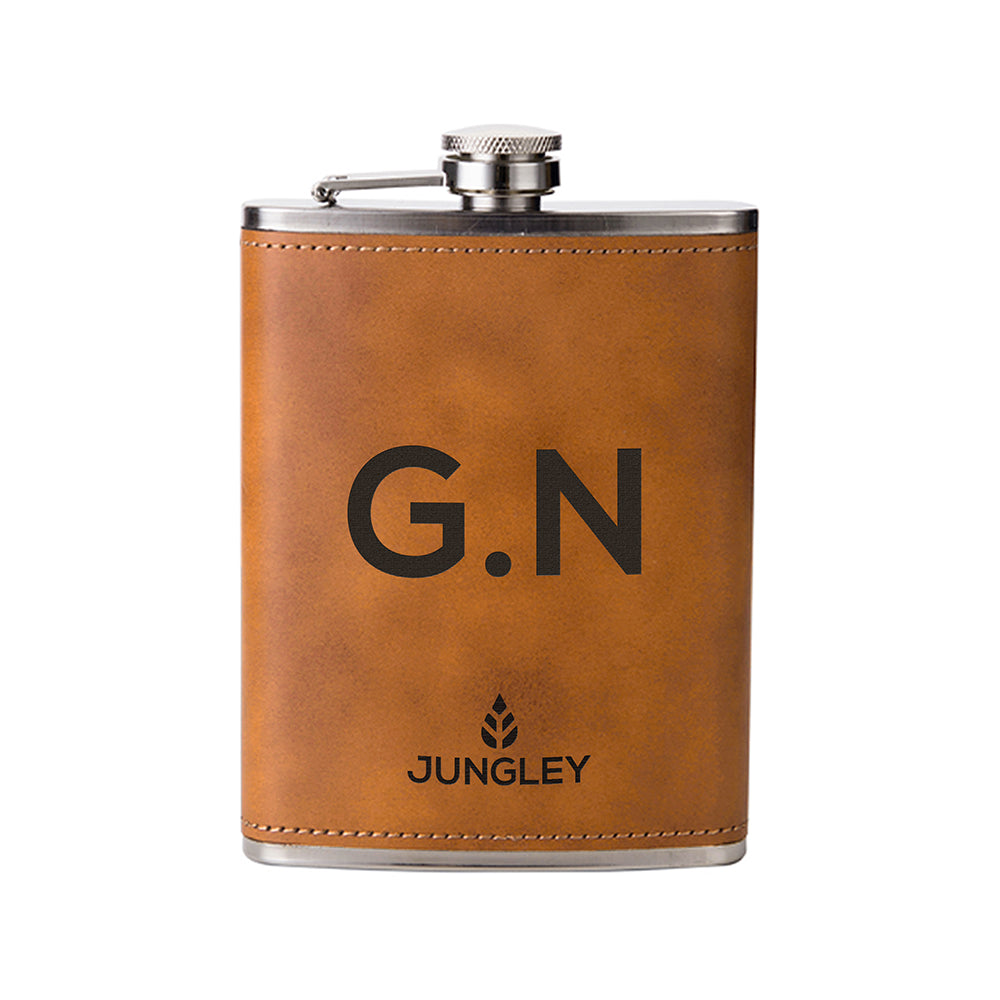 Personalised Faux Leather Hip Flask - Holiday Accent Ltd
