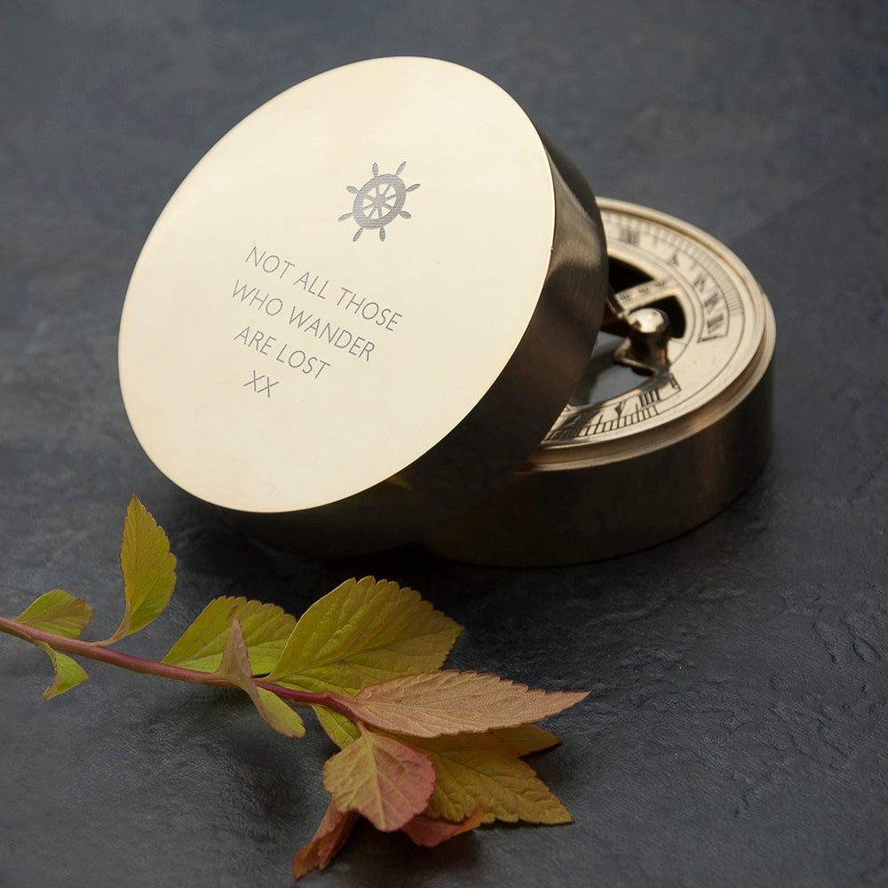 Personalised Brass Sundial with Protective Pouch - Holiday Accent Ltd