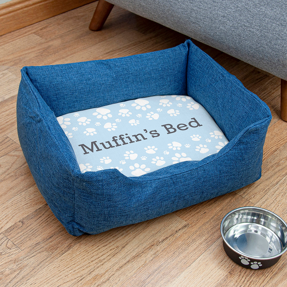 Personalised Dog or Cat Pet Bed with Paw Design - Holiday Accent Ltd