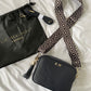 Personalised Elie Beaumont Leather Black Bag with two Straps - Holiday Accent Ltd