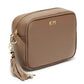 Personalised Elie Beaumont Taupe Leather Bag with two Straps - Holiday Accent Ltd