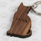 Personalised Wood Cat-Shaped Keyring - Holiday Accent Ltd