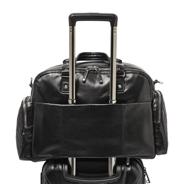 Westwood Leather Weekender Bag/Holdall - Black - Holiday Accent Ltd