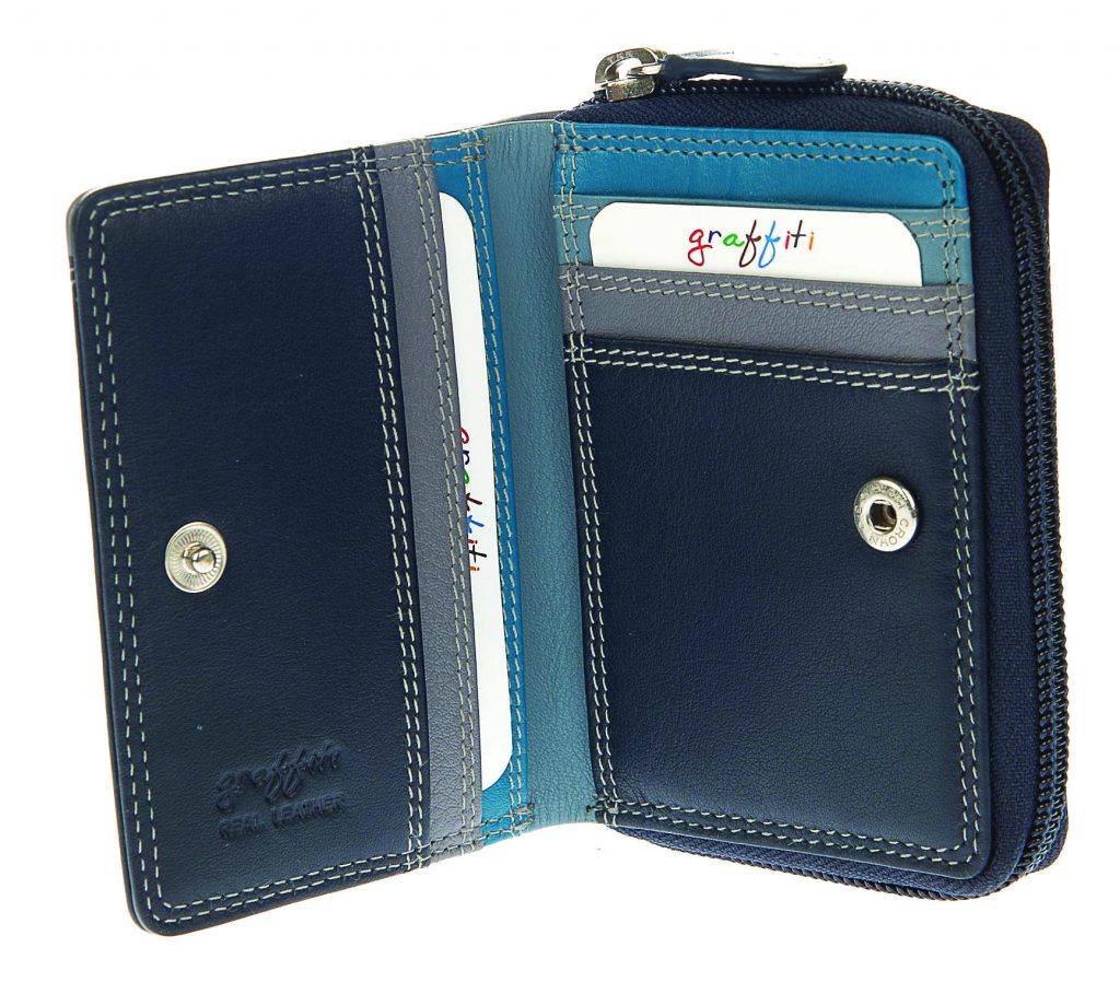 Golunski Small Ladies Multi-colour RFID Leather Purse - Holiday Accent Ltd