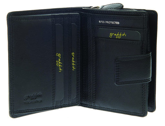 Golunski RFID Leather Ladies Purse/Wallet - Black - Holiday Accent Ltd