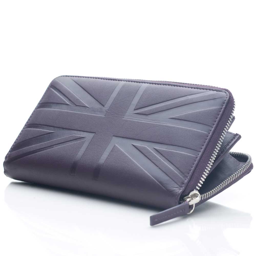 David Hampton Large Britannia Leather Zip Purse - Holiday Accent Ltd