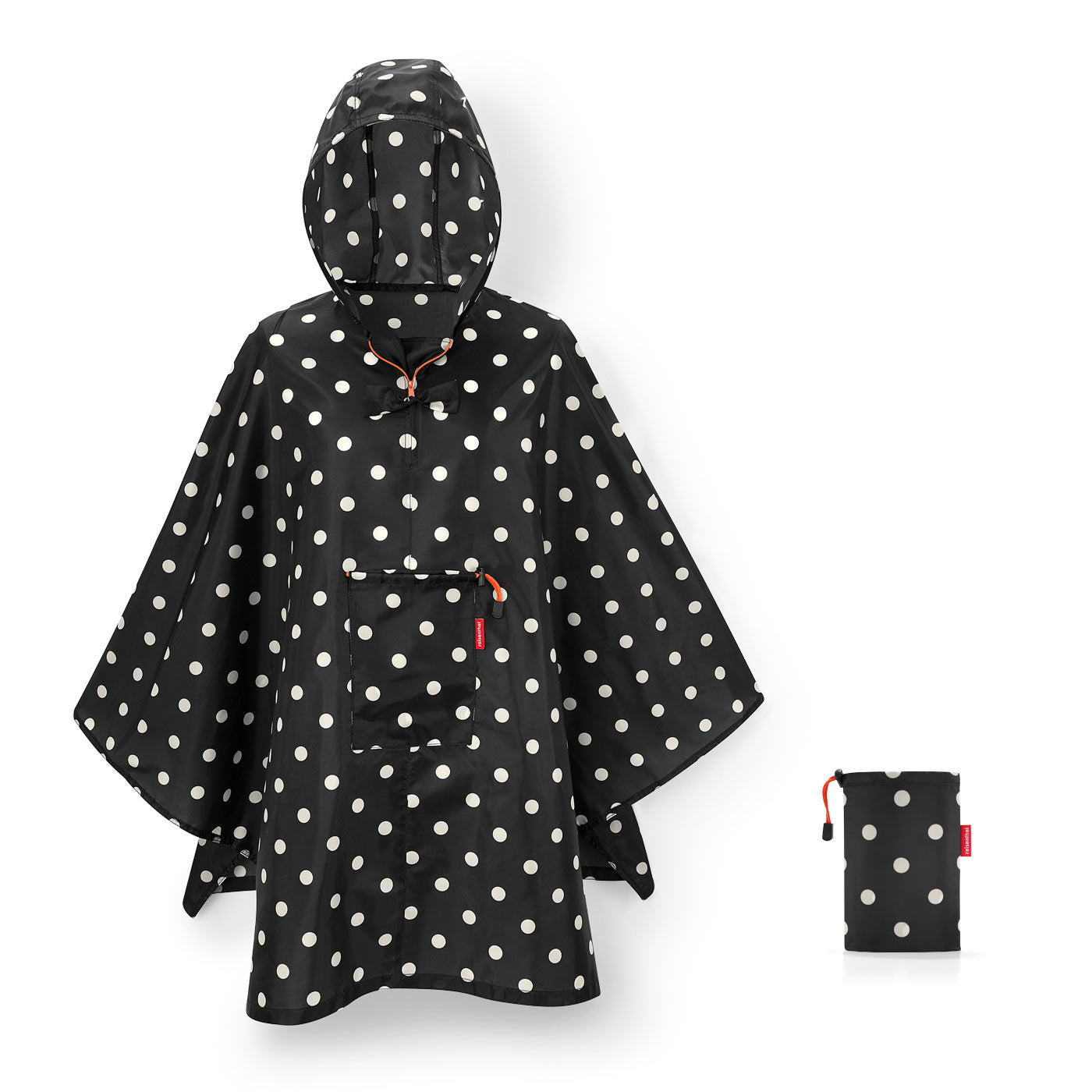 Reisenthel Foldable Rain Poncho Black Dots - One Size - Holiday Accent Ltd