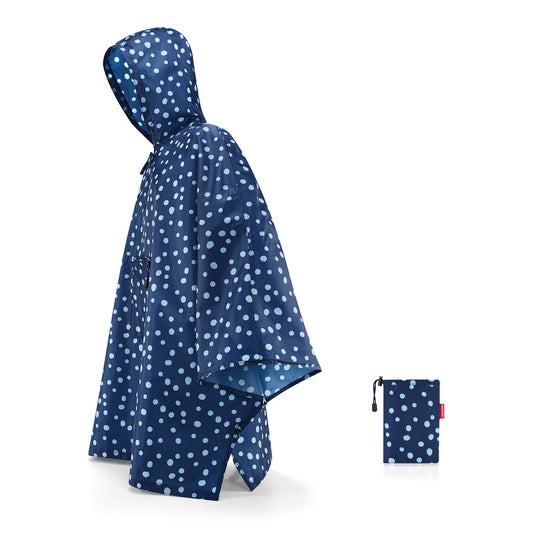 Reisenthel Foldable Rain Poncho Spots Navy Blue - One Size - Holiday Accent Ltd