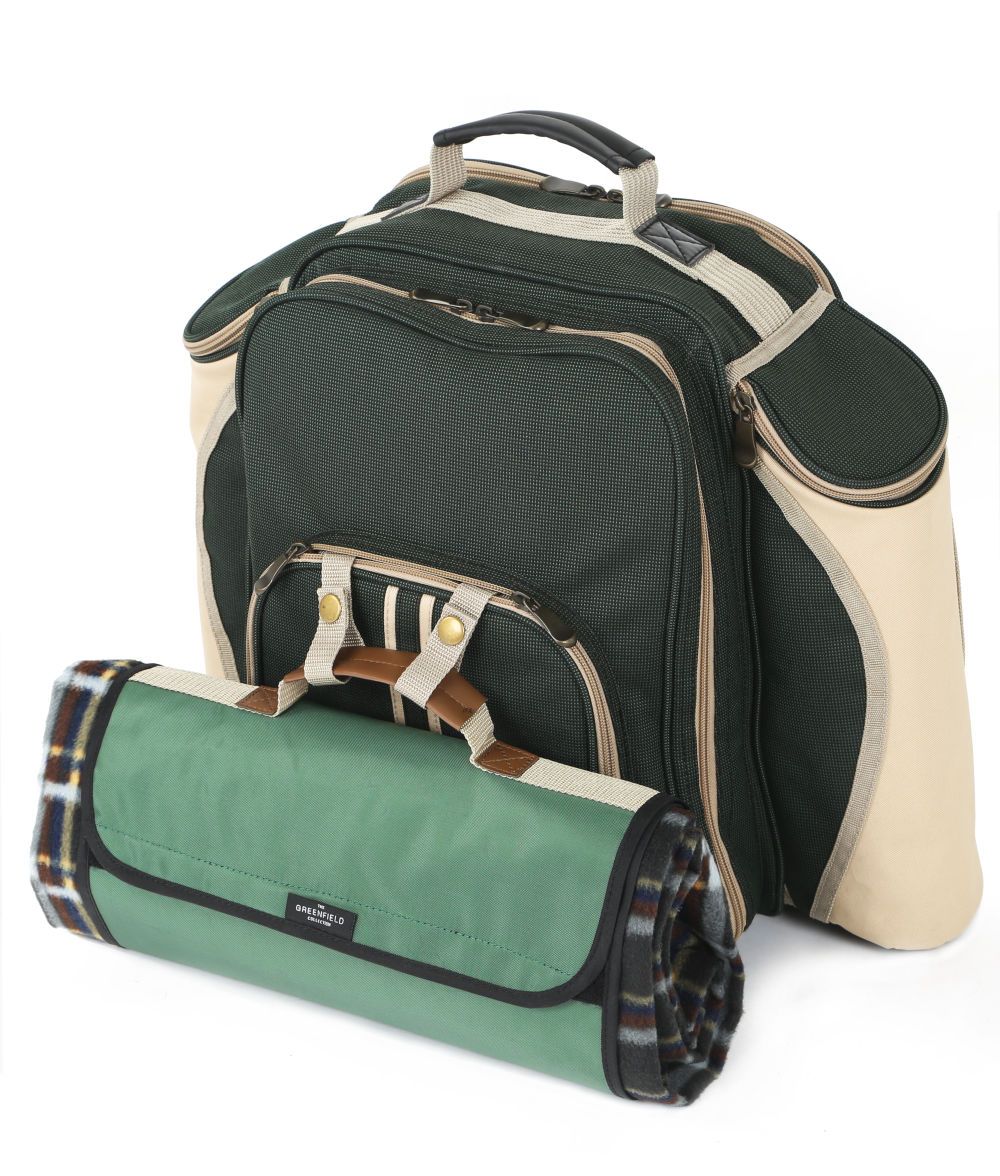 Greenfield Collection Super Deluxe Picnic Backpack Hamper with Blanket - 4 people - Holiday Accent Ltd