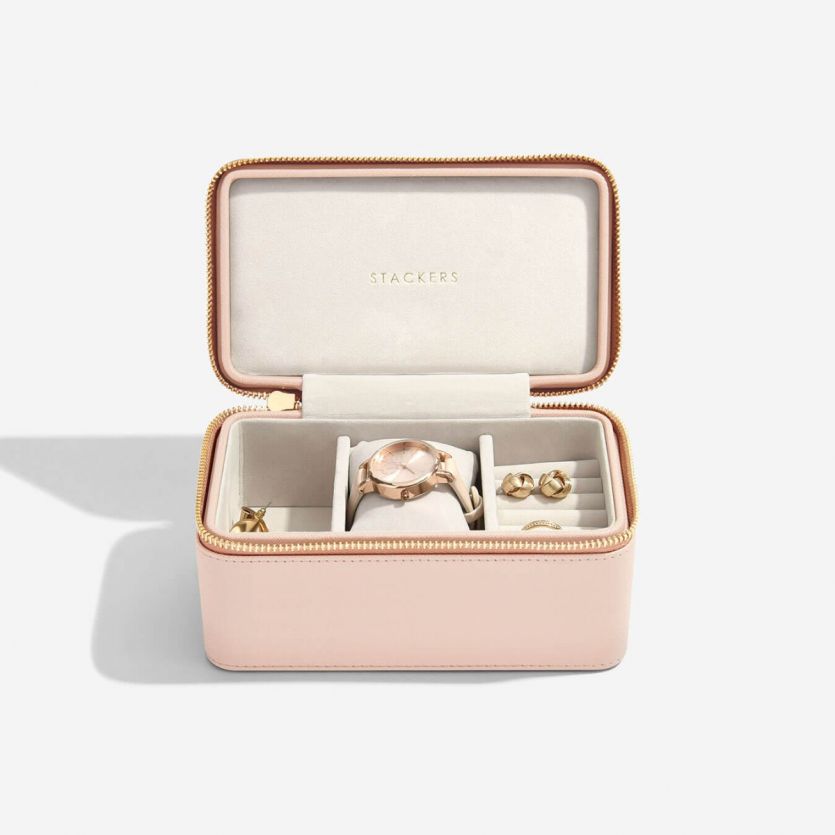 Stackers Deep Zipped Travel Watch Jewellery Case - Blush - Holiday Accent Ltd