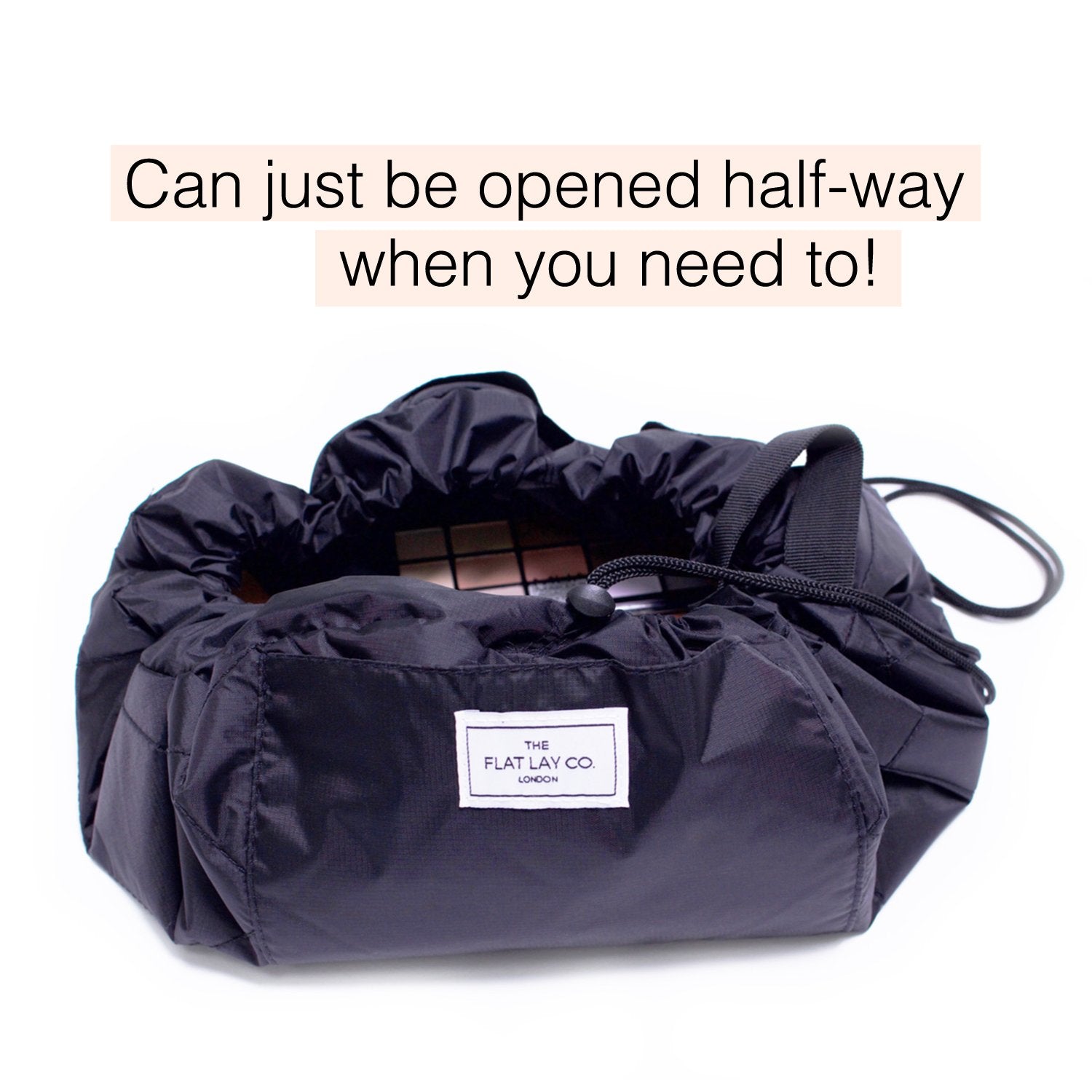 Flat Lay Co Make-up Cosmetic Bag Case - Black - Holiday Accent Ltd