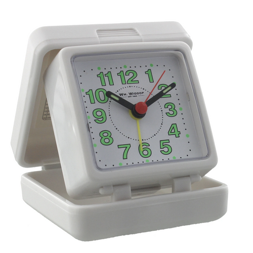 Widdop Folding Case Quartz Travel Alarm Clock White - Holiday Accent Ltd
