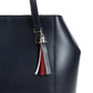 Zatchels Handmade Leather Tote Bag -  Navy Blue - Holiday Accent Ltd